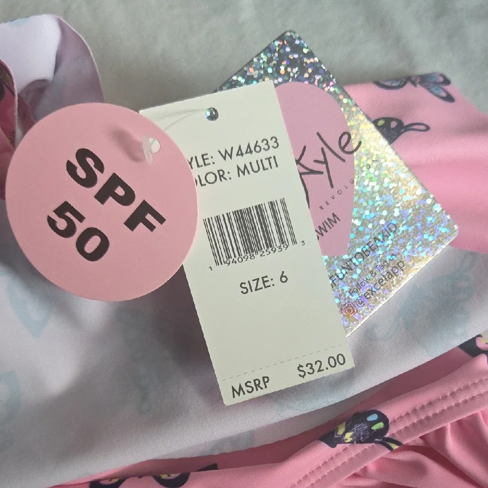 Freestyle Revolution Pink Butterfly Kids Swim Bikini - Picture 4 of 4